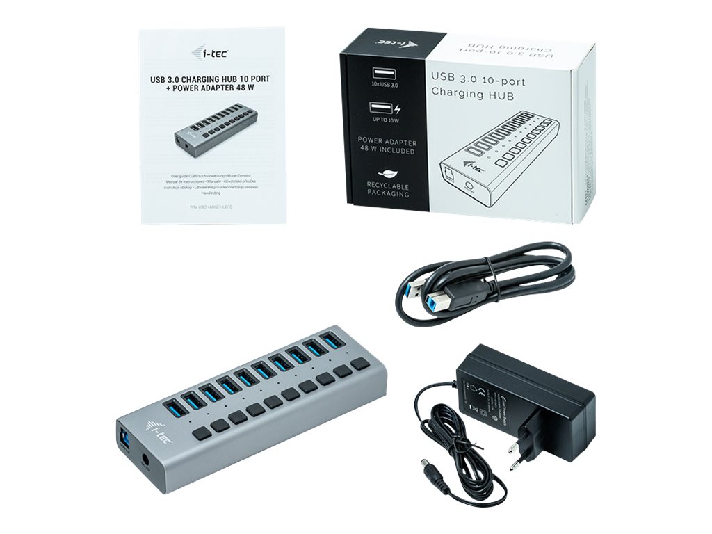 i-tec i-Tec USB 3.0 Charging HUB 10 Port + Power Adapter 48 W Grau