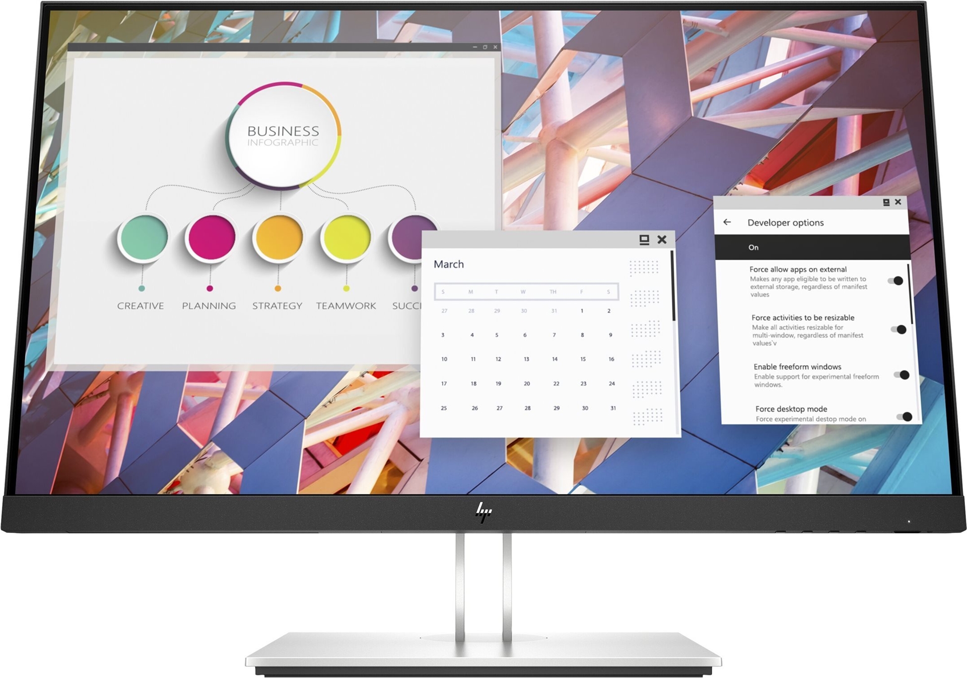 HP E-Series E24 G4 23,8" Full HD IPS LED-Monitor HDMI DisplayPort VGA Schwarz