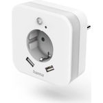 Hama LED-Nachtlicht mit Steckdose, 2 USB-Ausgänge, Bewegungs- und Lichtsensor (00223498)