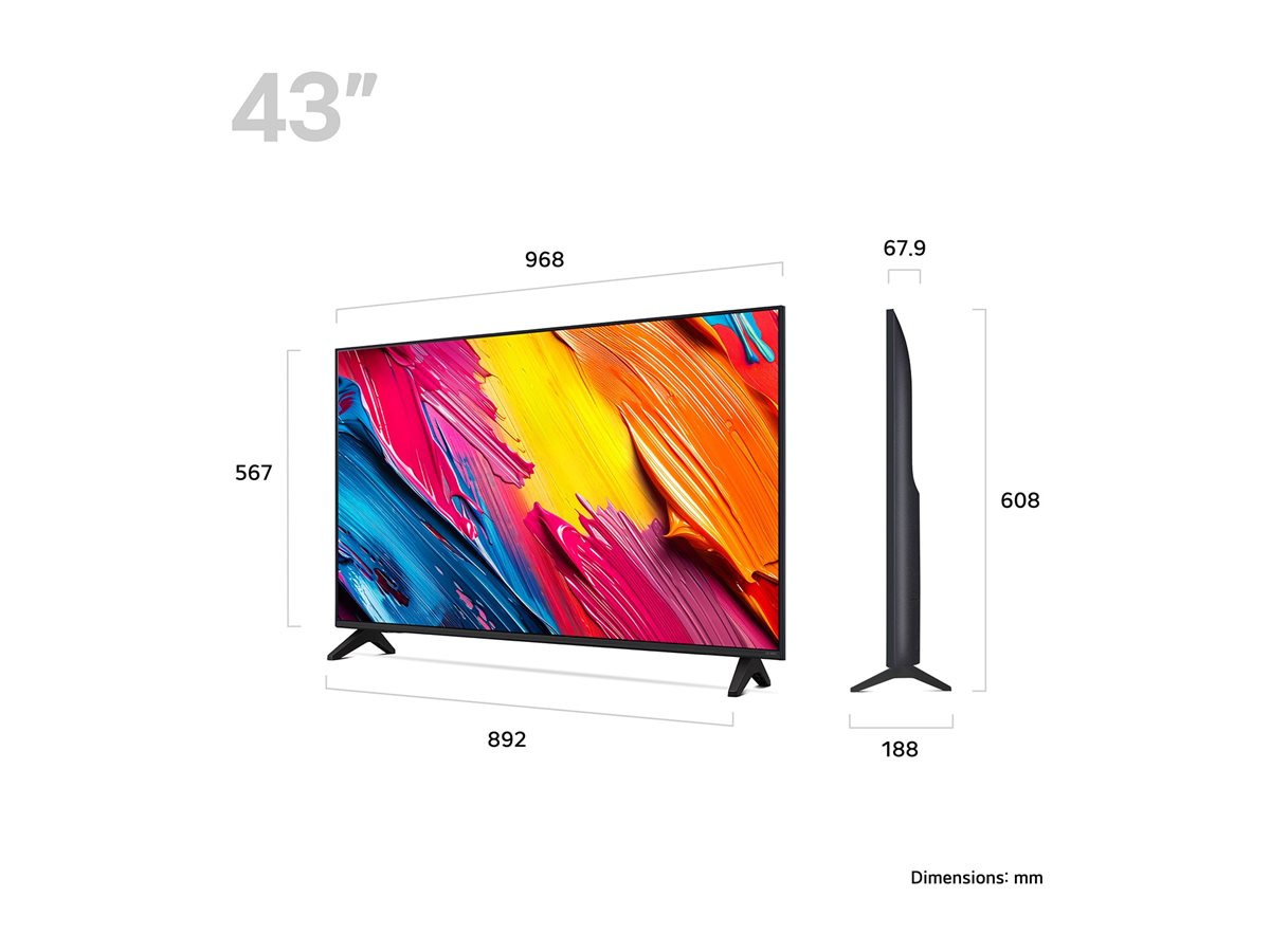 LG QNED70 43QNED70A6A 43" QNED 4K UHD Smart TV webOS 25 HDR Schwarz