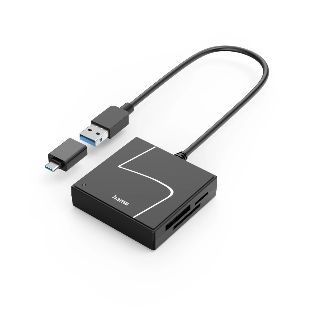 Hama USB-Kartenleser USB 3.2 Gen 1 SD/micro SD/CF/MS Schwarz