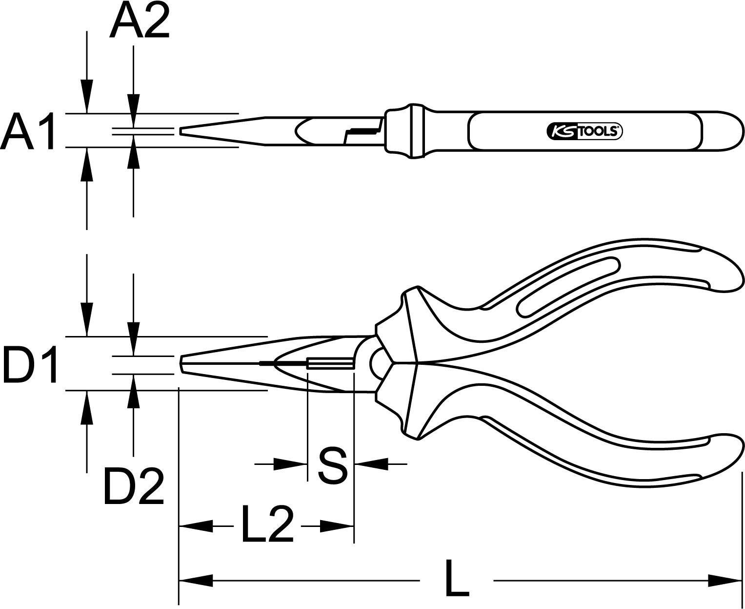 KS TOOLS EDELSTAHL Telefonzange, 150mm (964.1501)