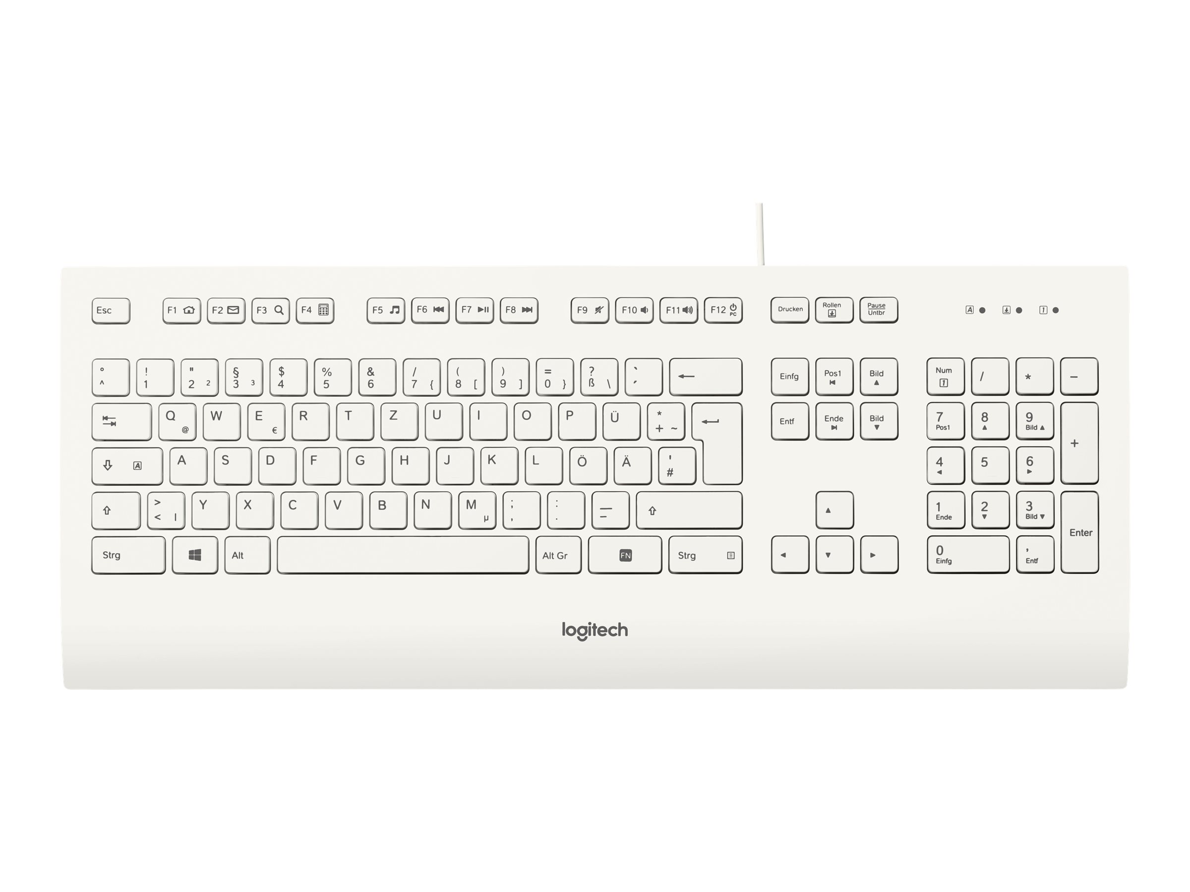 Logitech K280e Tastatur USB QWERTZ Weiß