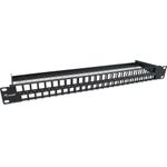 Equip 48-Port Keystone Cat.6 Ungeschirmtes Patchpanel, Schwarz. Stecker: RJ-45, unterstütze Kabeltypen: Cat6. Produktfarbe: Schwarz, Material: Stahl, Rack-Kapazität: 1U. Breite: 482,6 mm, Höhe: 126,4 mm, Tiefe: 44,5 mm. Verpackungsbreite: 500 mm, Verpackungstiefe: 150 mm, Verpackungshöhe: 55 mm. Ursprungsland: China, Breite des Versandkartons: 515 mm, Länge des Versandkartons: 290 mm (769258)