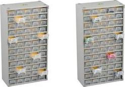allit Kleinteilemagazin VarioPlus Metall 90, 60 Fächer Gehäuse aus Stahlblech, Schubladen aus Polypropylen, - 1 Stück (465530)