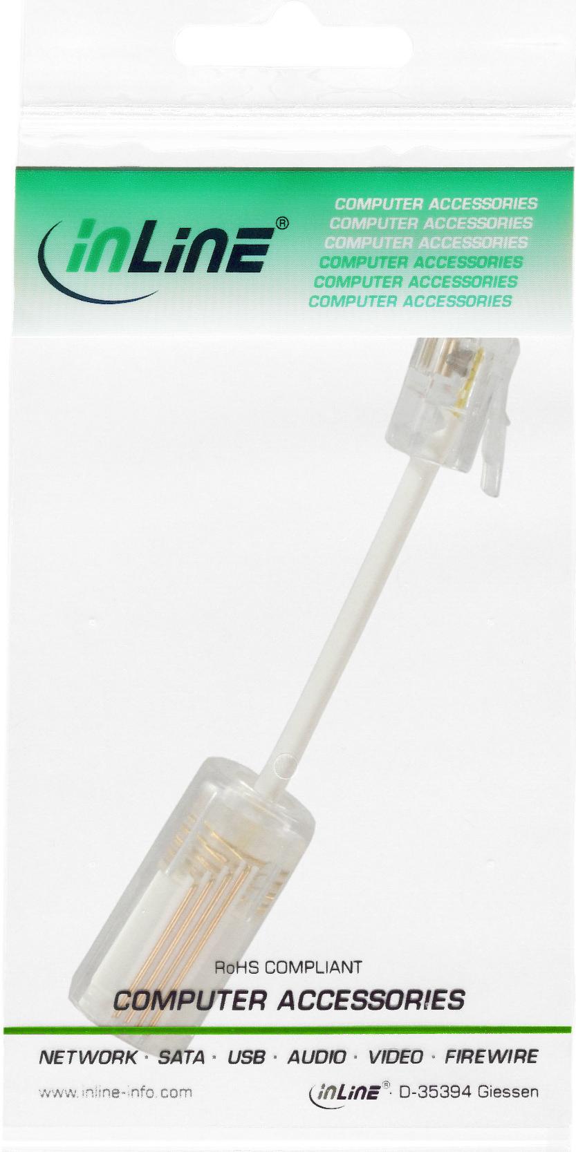 InLine Twist-Stop Kabelaufwicklung RJ10 Transparent