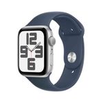 APPLE Watch SE GPS 44mm Silver Aluminium Case with Storm Blue Sport Band - M/L (MREE3QF/A)