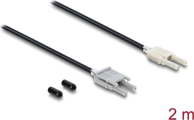 Delock LWL POF Kunststoff Kabel HFBR 4506-4516Z Duplex Stecker zu Duplex Stecker 2 m (91028)