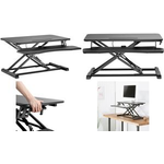 LogiLink Sitz-Steh Workstation für 1 Monitor, schwarz höhenverstellbar von 110 (EO0033)