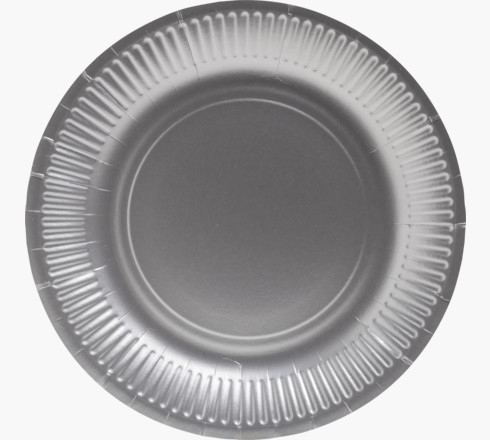 PROnappe Pappteller Rund 230 mm Karton Silber 15 Stück