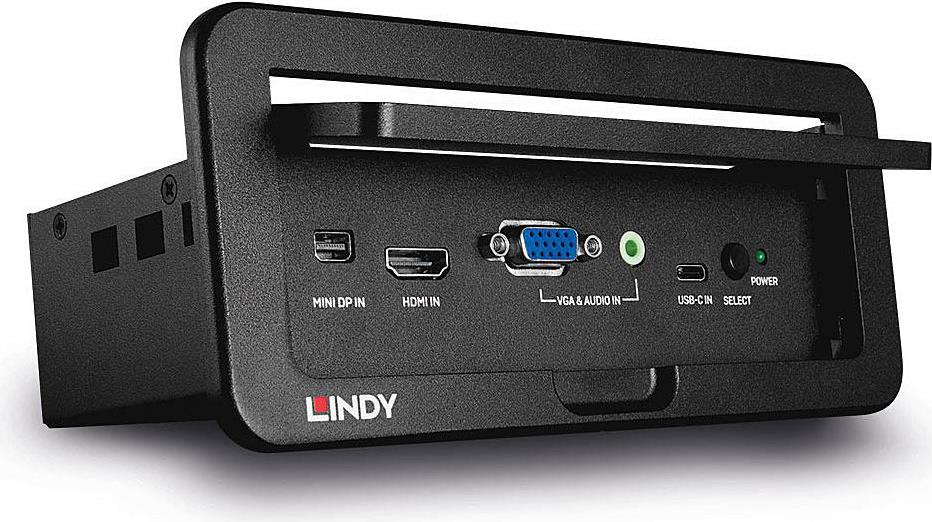 Lindy Multi-Format Konferenz-Switch Automatisches Umschalten von HDMI-, Mini-DisplayPort-, VGA- und Typ-C-Alt Mode (38269)