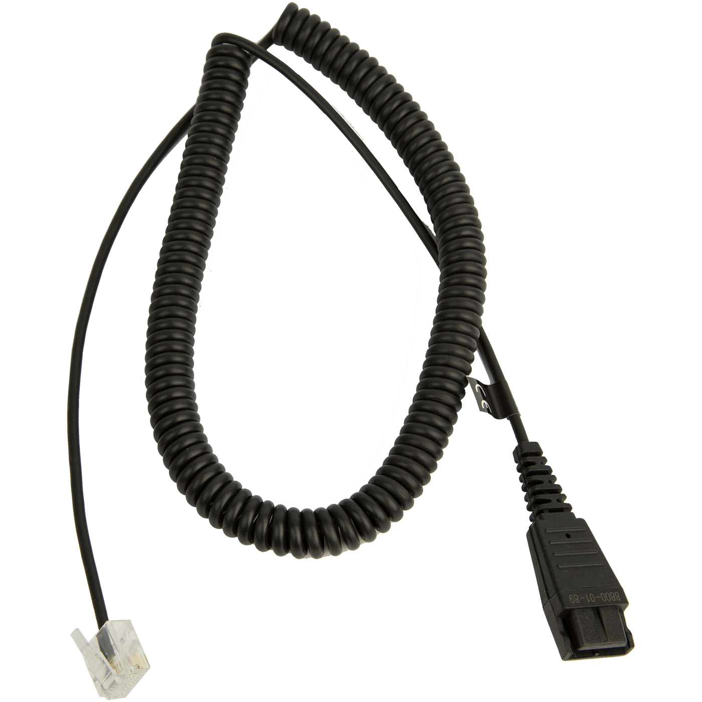 Jabra Headset-Anschlusskabel QD auf RJ-45 (balanced, spiral) 0,5–2 m Schwarz