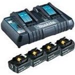 Makita DC18RD Batterieladegerät + Batterie 4 x (199485-6)