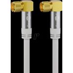 Goobay SAT Antennenkabel (135 dB typ), 4x geschirmt, 5 m, Weiß - vergoldet, F-Stecker 90° > F-Stecker 90° (70485)