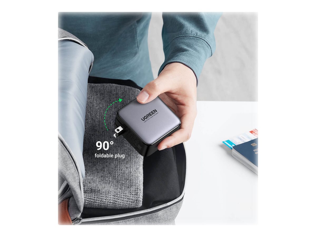Ugreen 40747 GaN-Netzteil 100 W 3x USB-C USB-A Schwarz