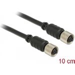 Delock M8 Sensor- / Aktorverlängerungskabel 6 Pin Buchse zu 6 Pin Buchse wasserdicht 10 cm (12689)