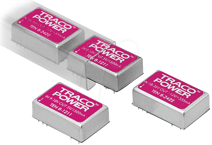 TRACO TEN 8-4813 - DC/DC-Wandler TEN 8, 8 W, 15 V, 535 mA, DIL-24 (TEN 8-4813)