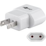 Goobay Netzadapter, Weiß - Eurobuchse (Typ C, CEE 7/16) > US/Japan-Stecker (Typ A, NEMA 1-15, 2-polig) (45345)
