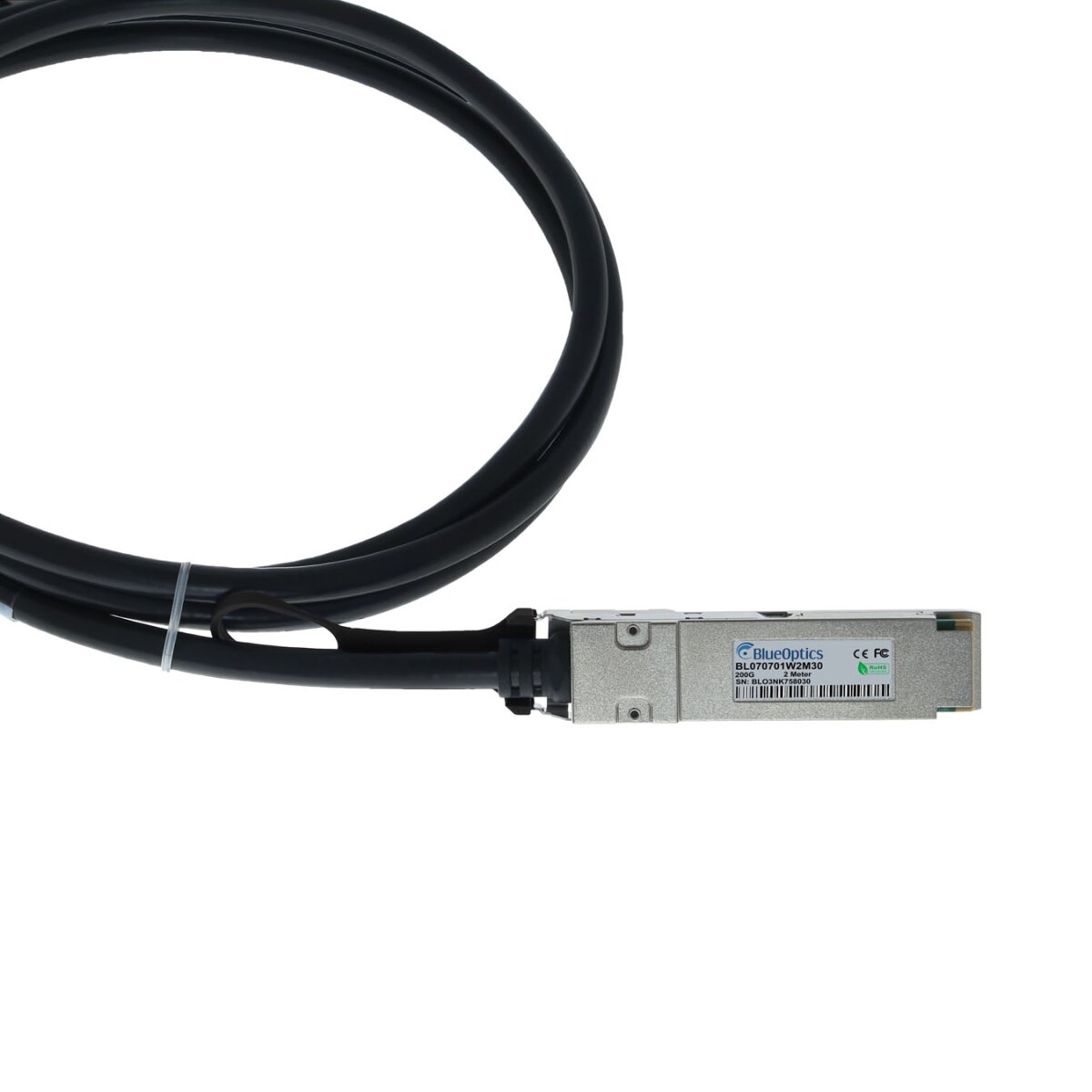 BlueOptics QSFP56 DAC Kabel 0,5 m 200Gb/s Schwarz