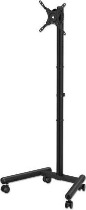 MANHATTAN Kompakter TV- und Monitorständer auf Rollen 33,02-127 cm 13-50 Zoll neigbar und höhenverstellbar trägt bis zu 20kg schwarz (462464)