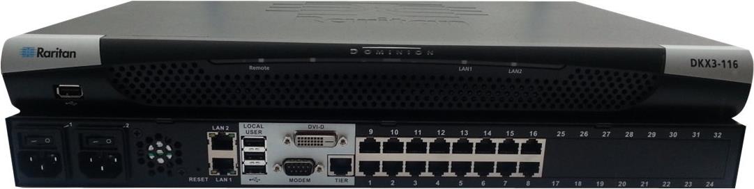 Raritan Dominion KX III DKX3-116 KVM-Switch 16 Ports CAT5 Schwarz