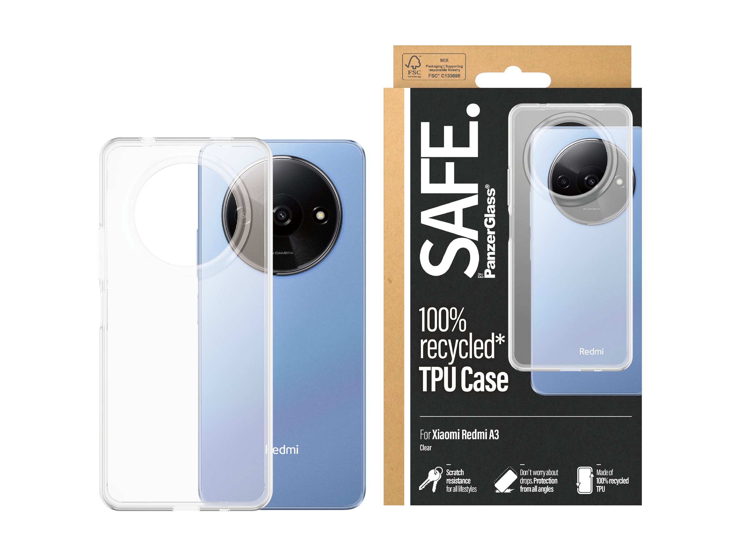 PanzerGlass SAFE. TPU Case Xiaomi Redmi A3 Transparent