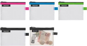 LEITZ Reißverschlusstasche WOW Traveller, Größe M, pink wasserabweisend, für die tägliche Aufbewahrung von - 1 Stück (4025-00-23)