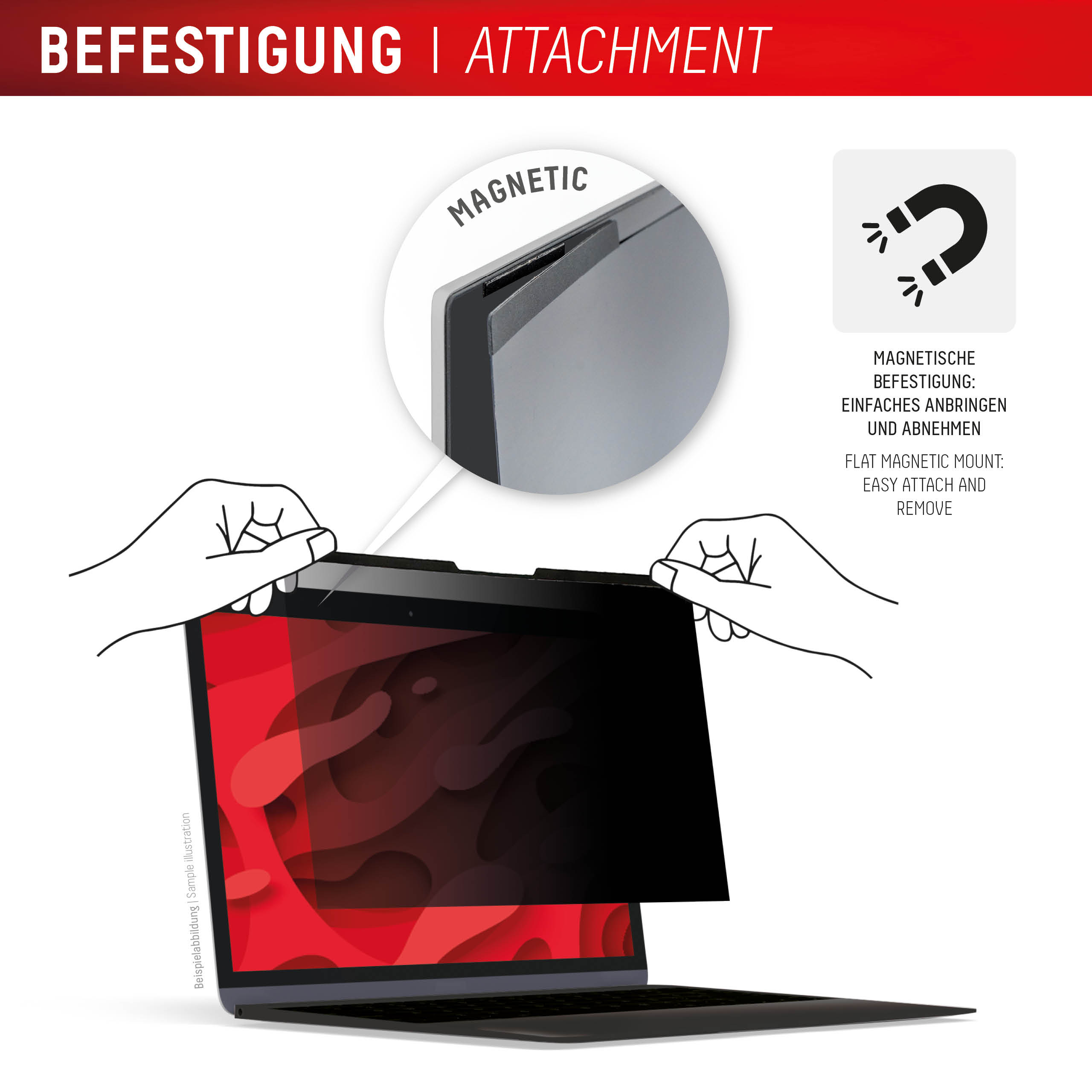 E.V.I. DISPLEX Privacy Safe MS Surface Laptop Studio 2 14.4" Blickschutzfilter Schwarz