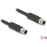 Delock M12 Kabel L-kodiert 4 Pin Stecker zu PUR schleppkettentauglich 3 m (80516)