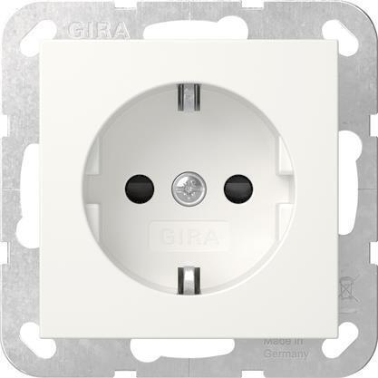 GIRA 475527 SCHUKO-Steckdose uP ohne Bef.-Krallen+SafetyPlus Sys.55 reinweiß matt (475527)