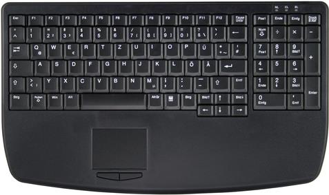 Industry 4.0 Notebook Style Ultraflat Touchpad Keyboard with NumPad PS2 Black AK-7410 SERIE INUDSTRIAL KEY (AK-7410-GU-B/GE)