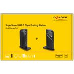 DeLOCK 87728 Notebook-Dockingstation & Portreplikator Andocken USB 3.2 Gen 1 (3.1 Gen 1) Type-A + Type-C Schwarz (87728)