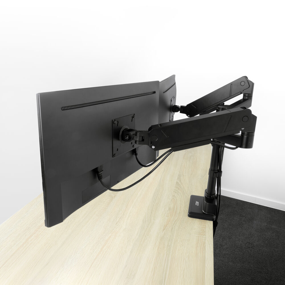 ACT office solid pro Monitorarm AC8330 für 2 Bildschirme bis 34" Gasfeder Schwarz