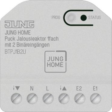 Jung BT P J1 B2 U JUNG HOME Puck Jalousieaktor 1fach m.2 Binäreingängen (BTPJ1B2U)
