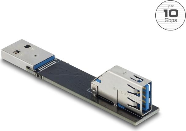 Delock USB 10 Gbps Adapter Typ-A Buchse zu Stecker gedreht 90° oben (67421)