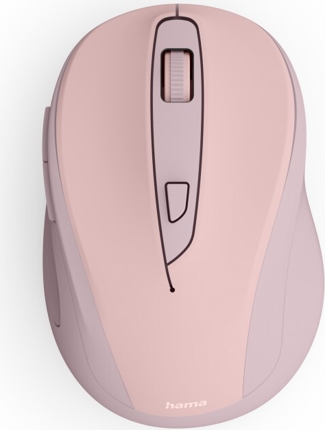 Hama Funkmaus WM-400, ergonomisch, optisch, 6 Tasten, ohne Klickgeräusch, Pink (00173039)