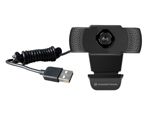 Conceptronic AMDIS 1080P Full HD-Webcam mit Mikrofon Schwarz
