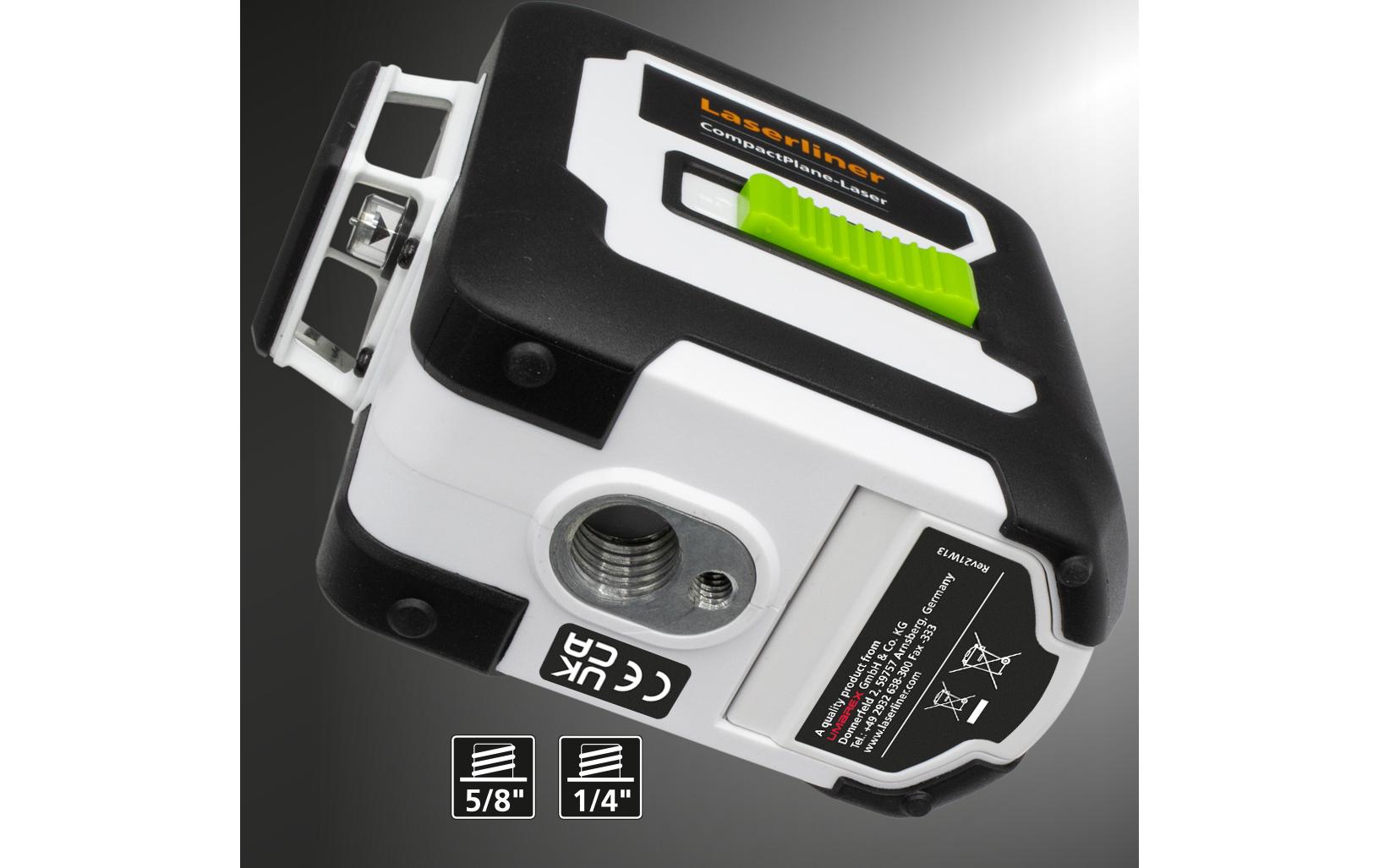 Laserliner CompactPlane-Laser 3G Pro Kreuzlinienlaser 30 m Schwarz, Grün, Grau