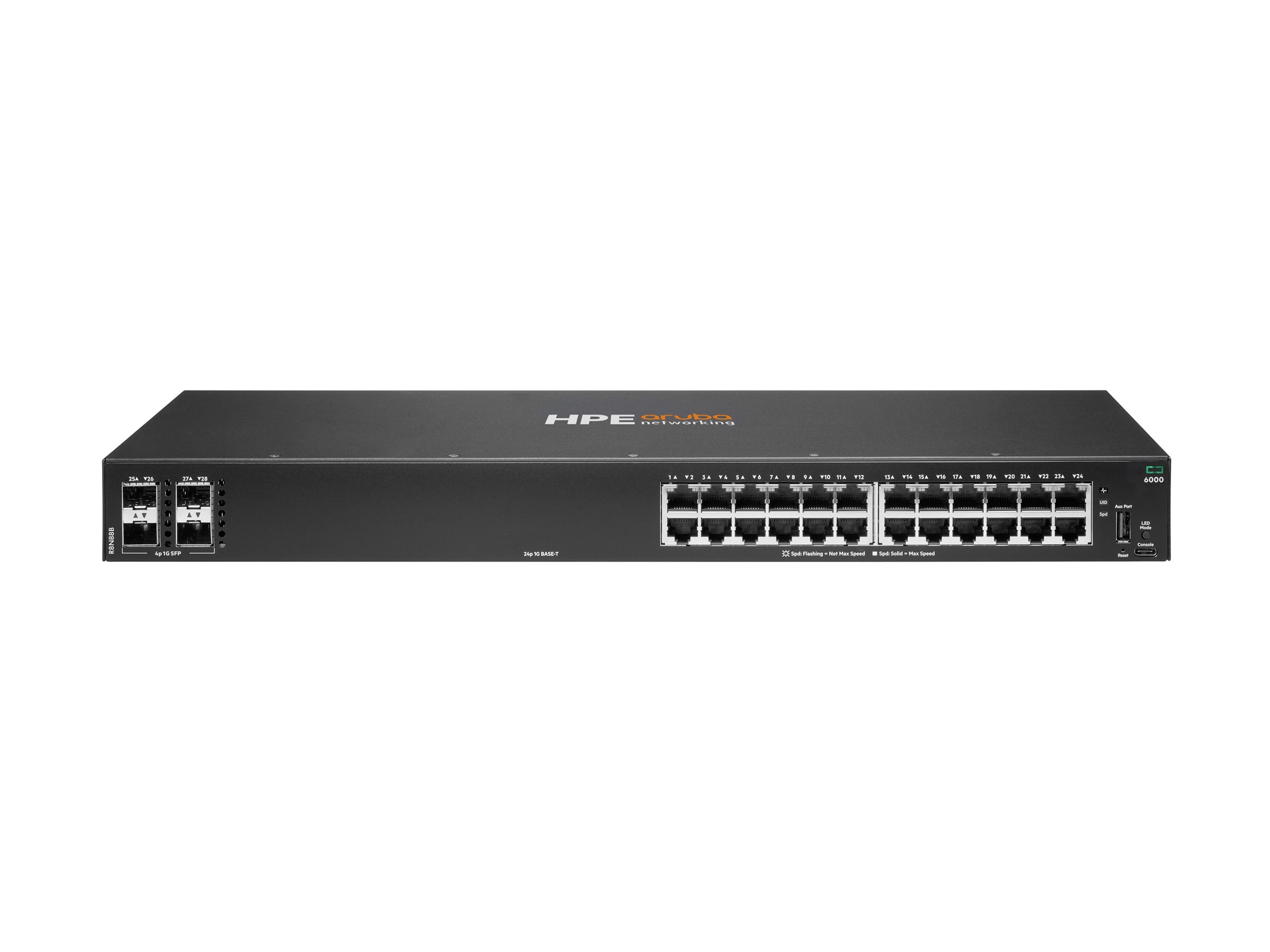 HPE Aruba CX 6000 24p 10M/100M/1G 4p SFP 1G Switch Schwarz