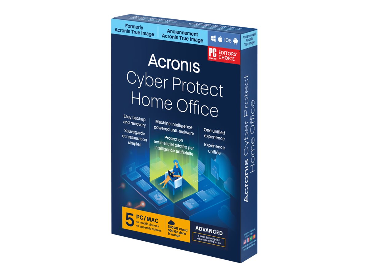 Acronis Cyber Protect Home Office Advanced 5 PCs 1 Jahr Abonnement 500 GB Cloud