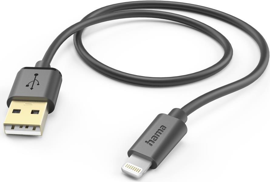 Hama Ladekabel, USB-A - Lightning, 1,5 m, Schwarz (00201580)