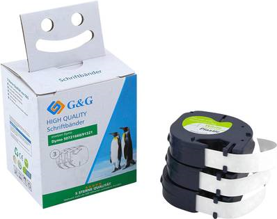 G + G Farbband G&G Dymo 91221 black/white 3-Pack (14973)