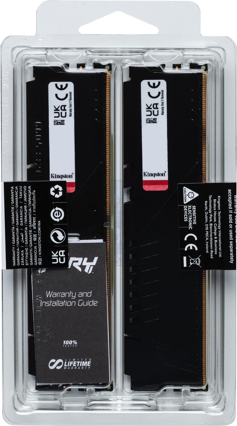 Kingston FURY Beast 32 GB RAM 6800 MHz DDR5 CL34 DIMM Kit (2 x 16 GB) Schwarz