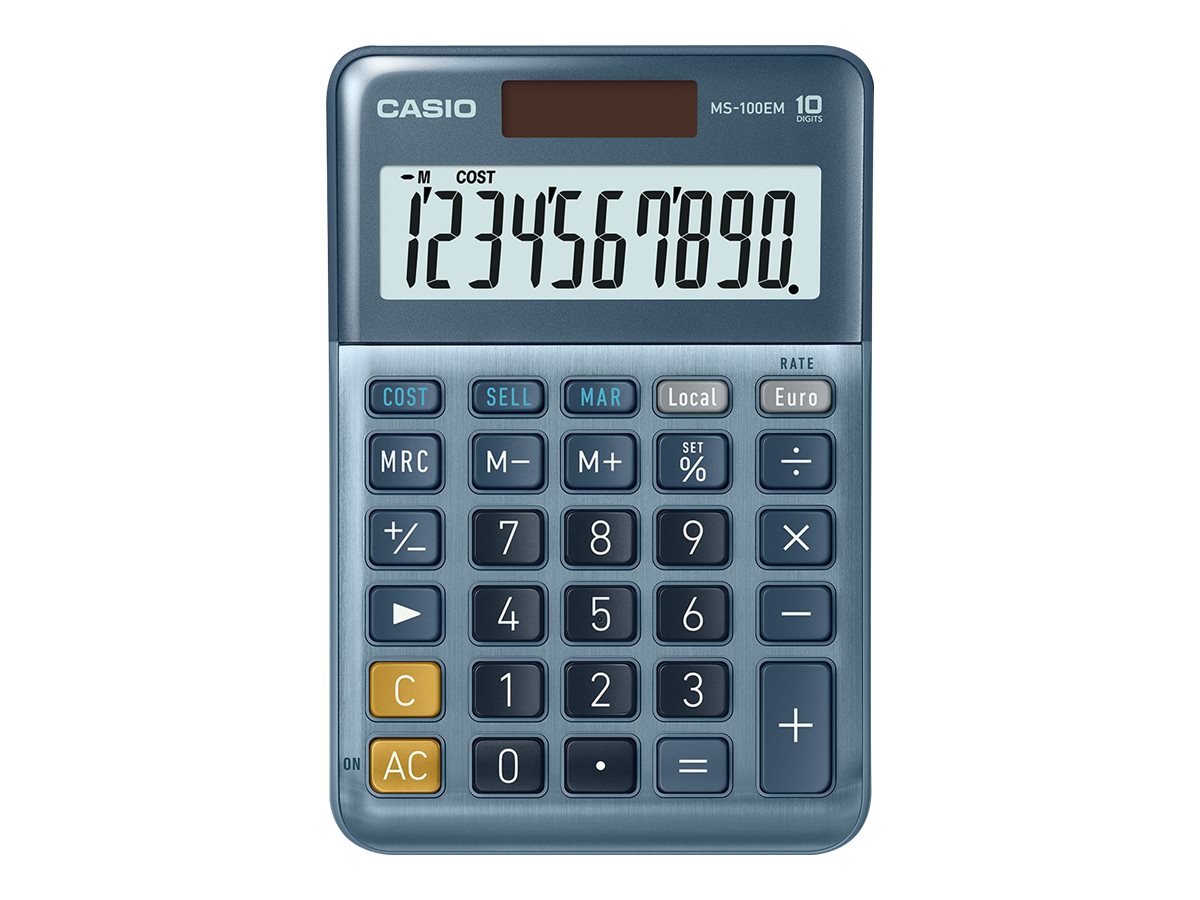 Casio MS-100EM Taschenrechner 10 Stellen LCD Blau