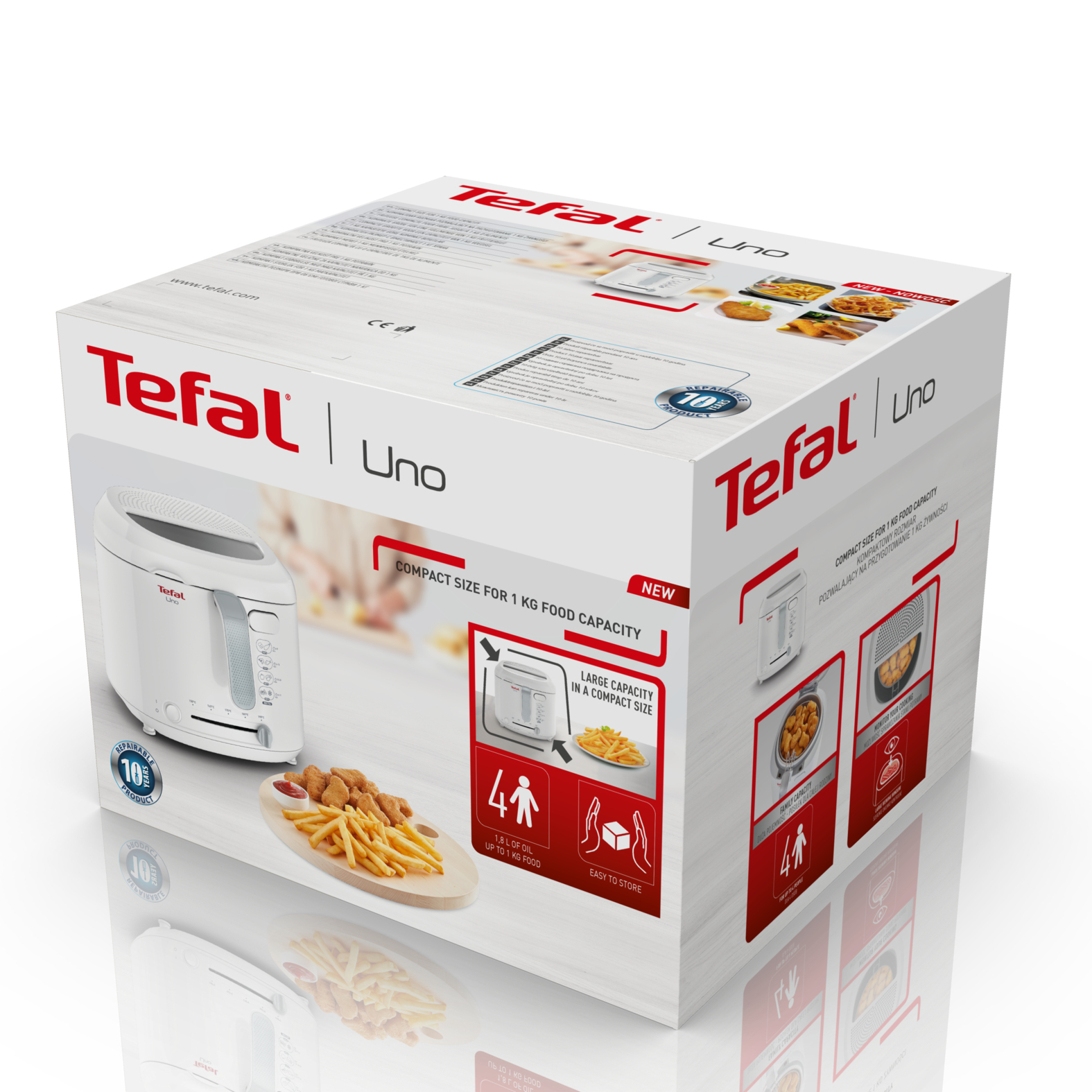 TEFAL Uno FF2031 Fritteuse 1 kg 1,8 l Weiß