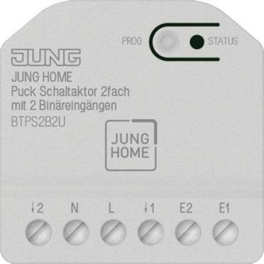 Jung BT P S2 B2 U JUNG HOME Puck Schaltaktor 2fach m.2 Binäreingängen (BTPS2B2U) (B-Ware)