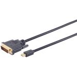 S/CONN maximum connectivity Displayportkabel-Mini Displayport Stecker 1.2 auf DVI-D 24+1 Stecker, schwarz, 3m (10-55045)
