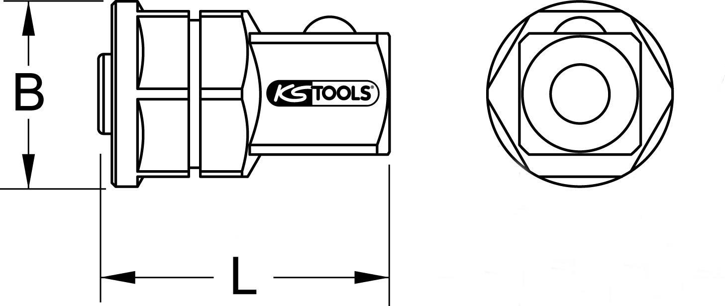 KS TOOLS GEARplus Stecknuss-Adapter, 1/2\"x19mm (503.4298)