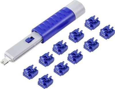 Renkforce RJ45 LAN Port Schloss RF-4695234 10er Set Silber-Blau inkl. 1 Schlüssel RF-4695234 (RF-4695234)