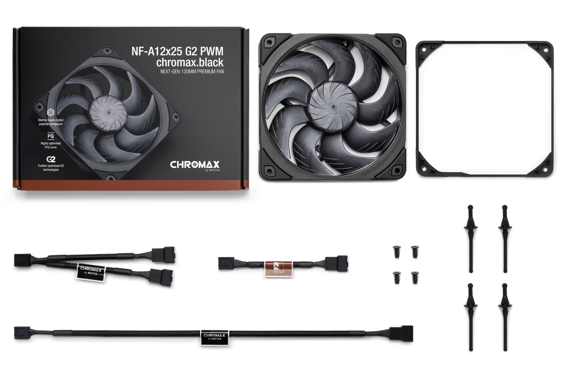 Noctua NF-A12x25 G2 PWM chromax.black Gehäuselüfter 120 mm chromax Black